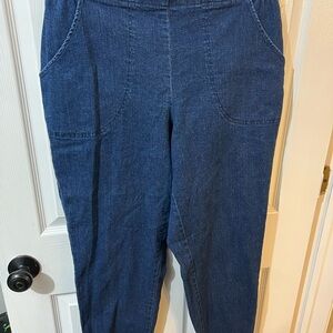 Just My Size Navy Blue Stretch Denim Pull-On Pants